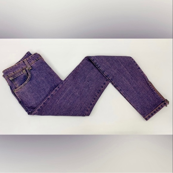 LOUIS VUITTON PINK PURPLE DENIM SIDE ZIP Pants sz 38